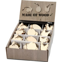 Wooden Ornament, rabbit, egg, hen, size 6 cm, thickness 3 mm, 200 pc/ 1 pack