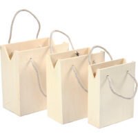 Bag of wood with handle of heavy rope - set of 3 pcs.