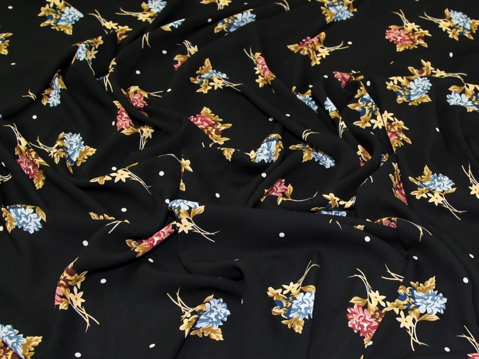 Lady McElroy Polyester Georgette Fabric Black