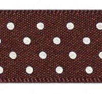 Berisfords Micro Dot Ribbon (Value Roll) 25 Brown