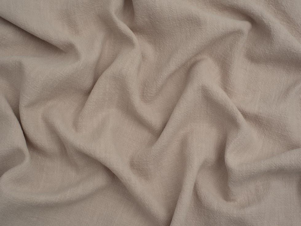 Minerva Core Range Soft Stonewashed Ramie Linen Weave Fabric Fawn