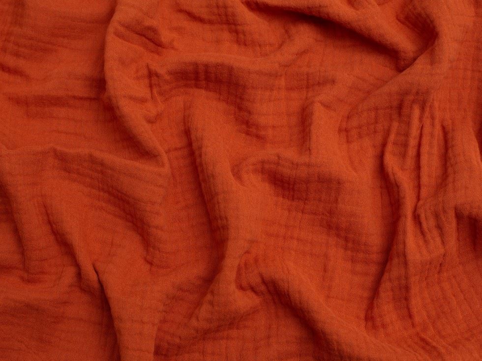 Minerva Core Range Cotton Triple Gauze Fabric Terracotta