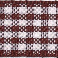 Berisfords Gingham Ribbon (Value Roll) 25 Brown