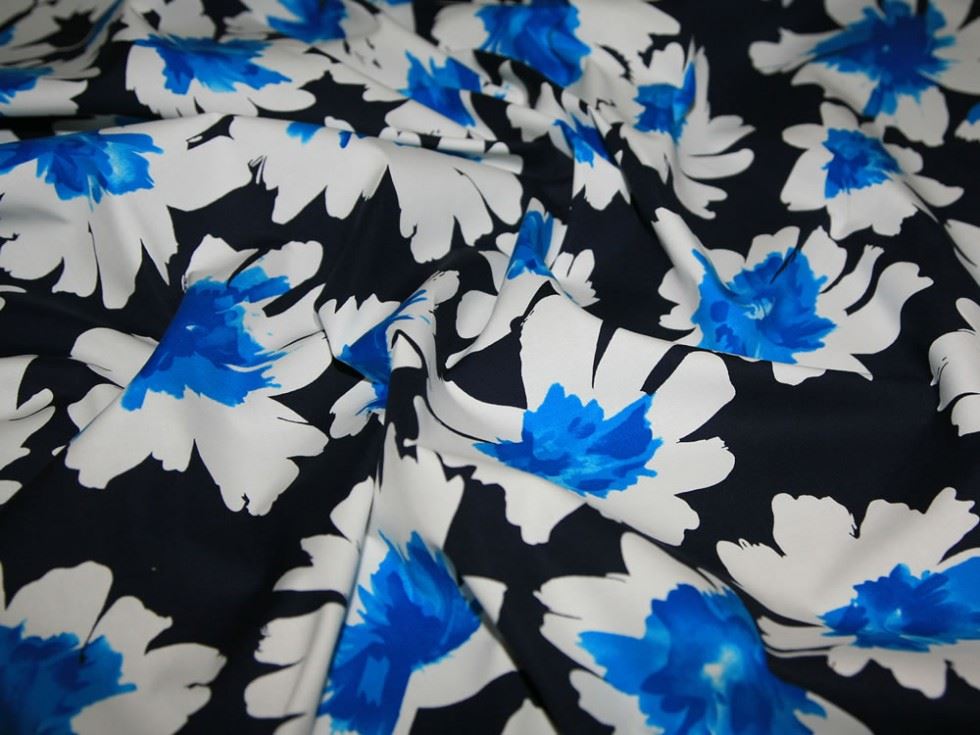 Woven Stretch Cotton Sateen Fabric Turquoise