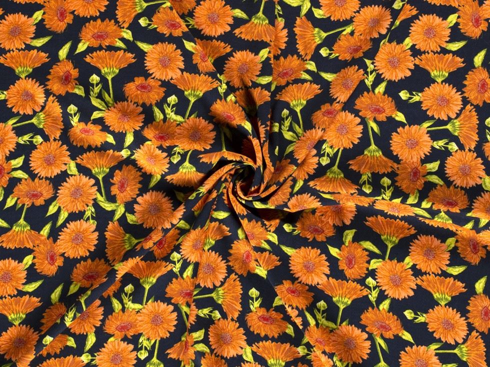 Stretch Woven Linen Look Viscose Fabric Navy