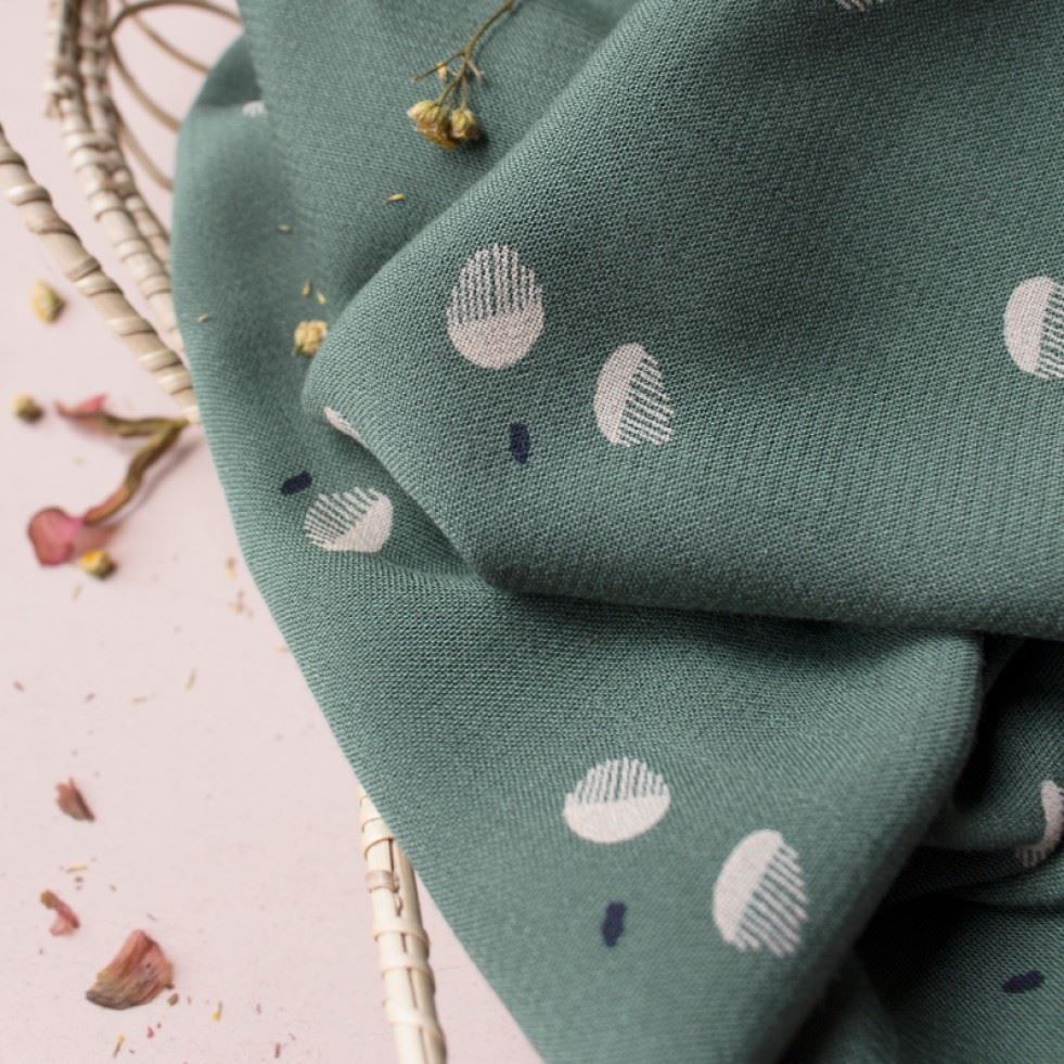 Atelier Brunette Seed Viscose Crepe Fabric Cedar