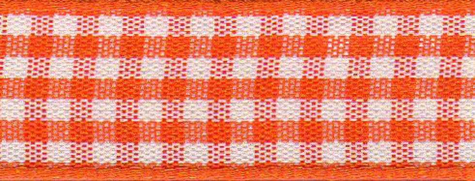 Berisfords Gingham Ribbon (Value Roll) 42 Orange Delight