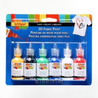 Scribbles Shiny 3D Fabric Paint - 6 pack
