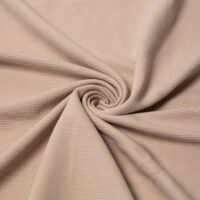 100% Cotton Ottoman Rib Stretch Knit Fabric Beige