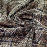 Wool Blend Coating Fabric Tan Grey Multi