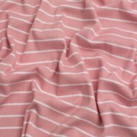 Yarn Dyed Heavy Cotton Rib Stretch Knit Fabric Rose Pink