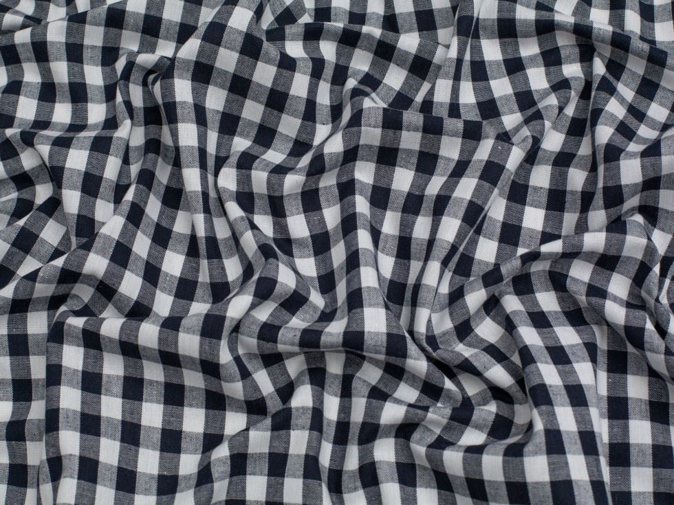 Minerva Core Range 3/8 inch 100% Cotton Gingham Fabric Navy Blue