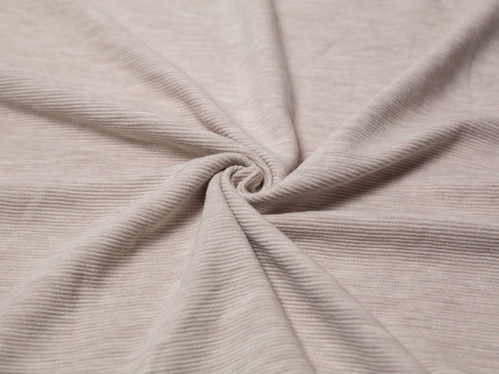100% Cotton Ottoman Rib Stretch Knit Fabric Sand