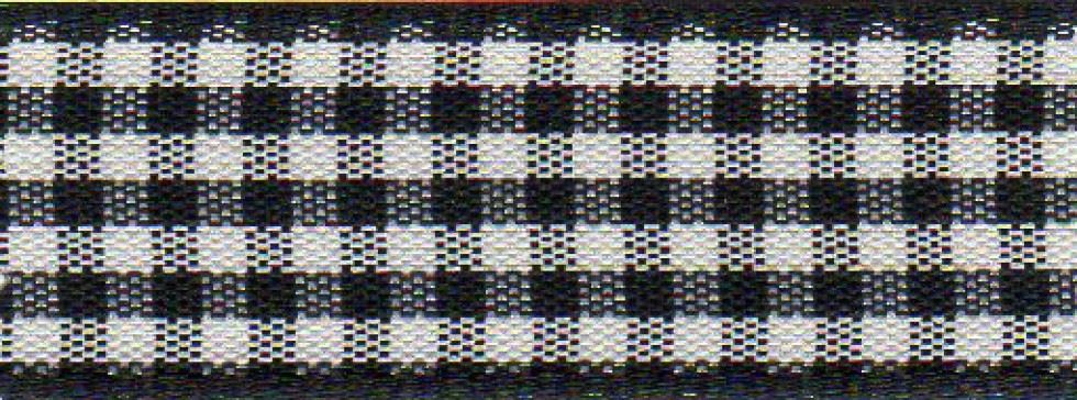 Berisfords Gingham Ribbon (Value Roll) 10 Black