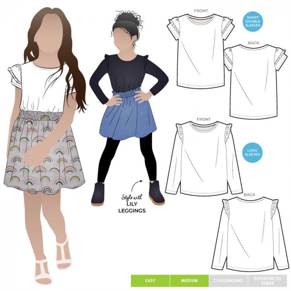 Style Arc Paper Sewing Pattern Kids Amalia Knit T