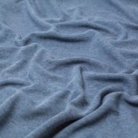 100% Cotton Ottoman Rib Stretch Knit Fabric Marine