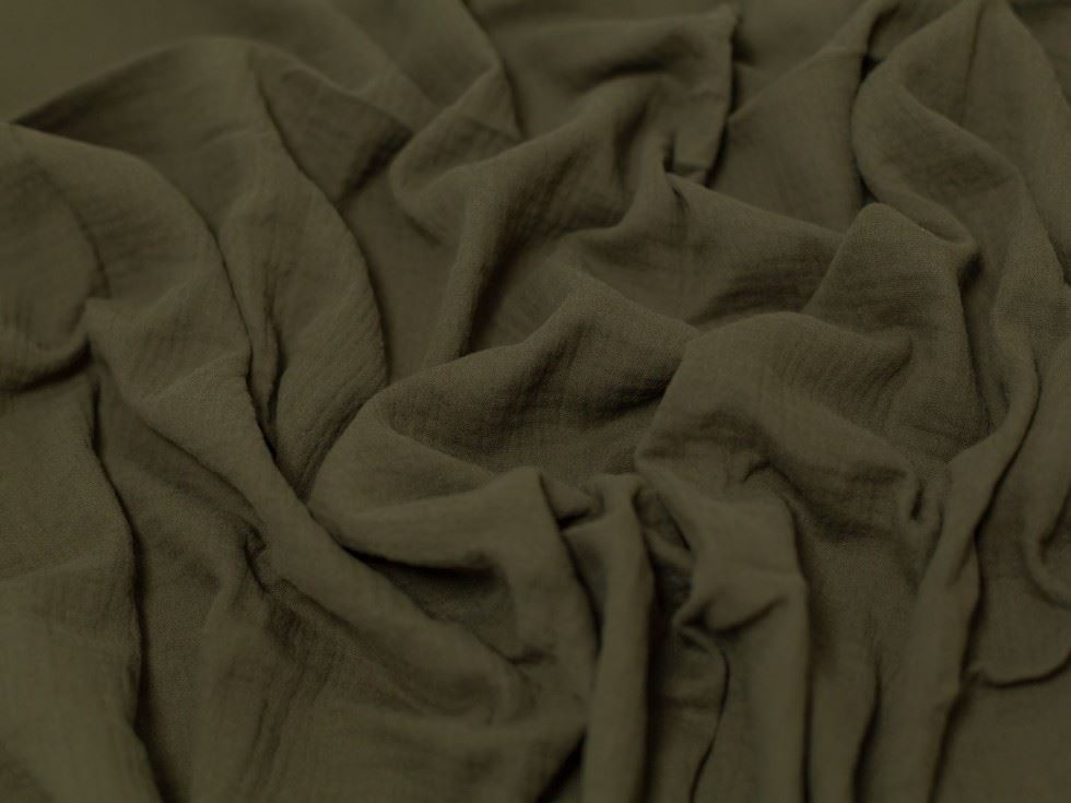 Minerva Core Range Cotton Double Gauze Fabric Khaki Green
