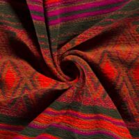 Wool Blend Knit Coating Fabric Orange Multi