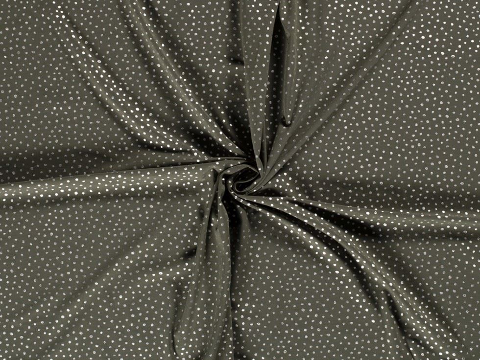 Metallic Cotton Jersey Stretch Knit Fabric Olive