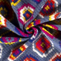 Wool Blend Knit Coating Fabric Airforce Multi