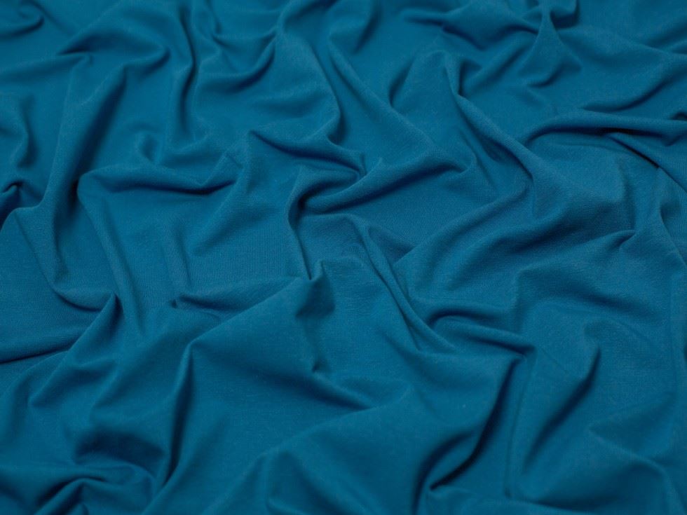 Minerva Core Range Heavy Cotton Jersey Stretch Knit Fabric Teal