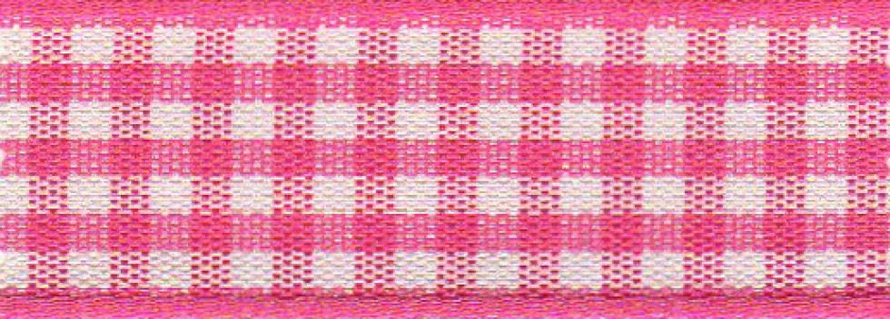 Berisfords Gingham Ribbon (Value Roll) 72 Shocking Pink