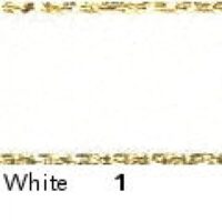 Berisfords Gold Edge Satin Ribbon (Value Roll) 1 White
