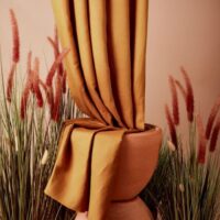 Atelier Brunette Linen Viscose Blend Fabric Ochre