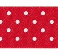 Berisfords Micro Dot Ribbon (Value Roll) 15 Red