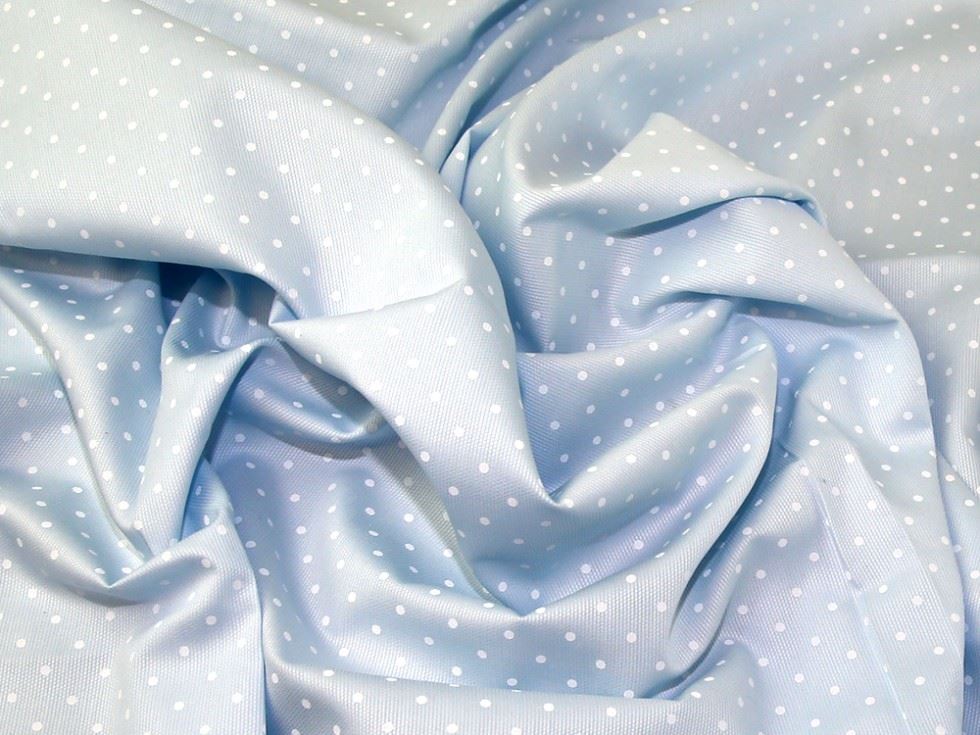 Lady McElroy Cotton Pique Fabric White on Blue