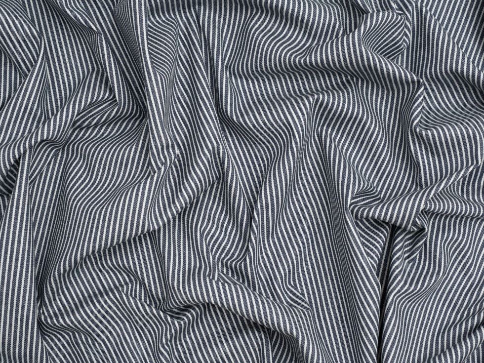 Minerva Core Range 225gsm Soft Washed Stripe Denim Fabric Dark Blue