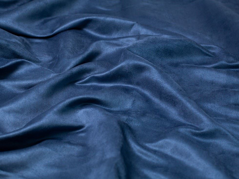 Water Repellent Faux Suede Fabric Denim Blue