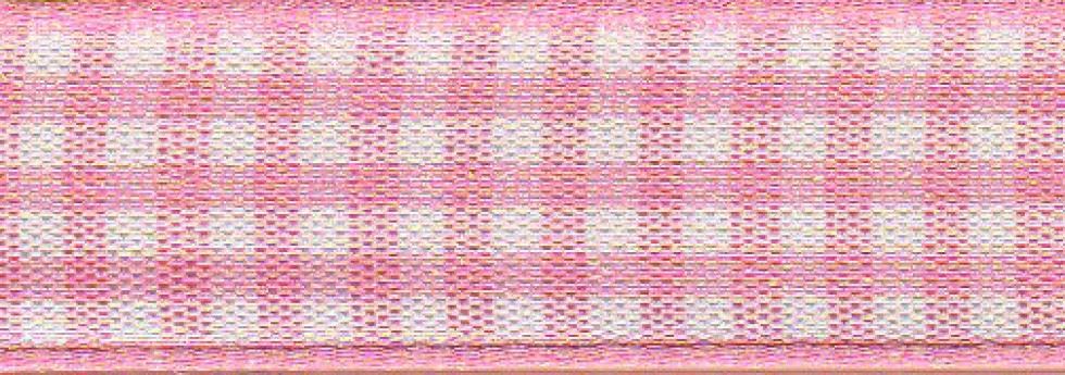 Berisfords Gingham Ribbon (Value Roll) 57 Rose