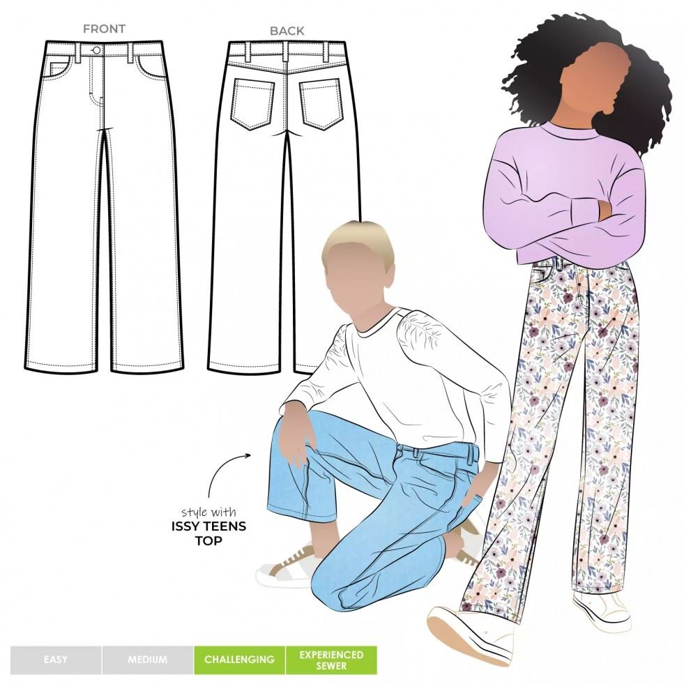 Style Arc Paper Sewing Pattern Kids Carlisle Jeans