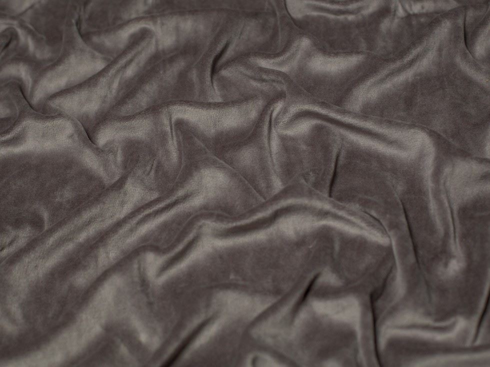 Minerva Core Range Cotton Velour Stretch Knit Fabric Light Charcoal