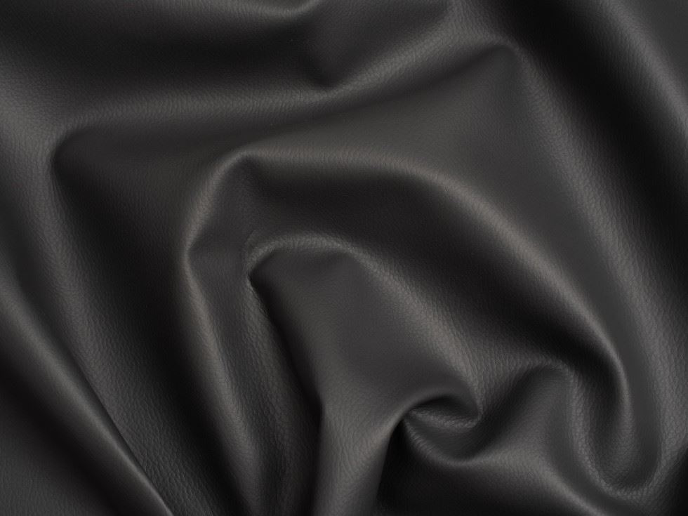 Minerva Core Range Textured Faux Leather Fabric Dark Grey