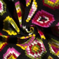 Wool Blend Knit Coating Fabric Black Multi