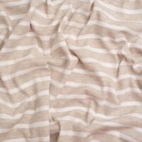 Yarn Dyed Heavy Cotton Rib Stretch Knit Fabric Ecru