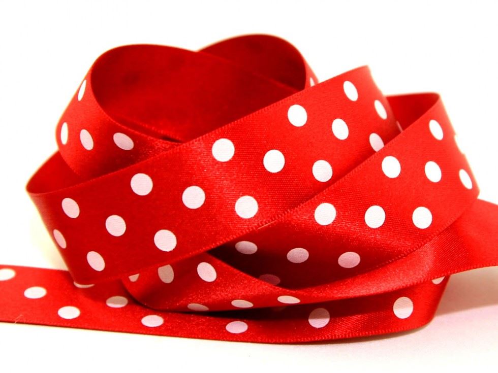 Berisfords Polka Dot Ribbon (Value Roll) 15 Red