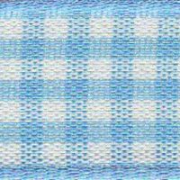 Berisfords Gingham Ribbon (Value Roll) 3 Sky