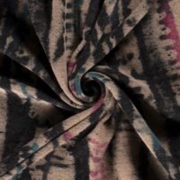 Wool Blend Knit Coating Fabric Taupe Multi