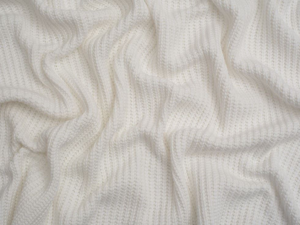 Minerva Core Range Chunky Cotton Sweater Knit Stretch Fabric Off White