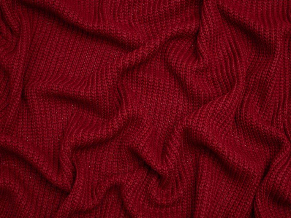 Minerva Core Range Chunky Cotton Sweater Knit Stretch Fabric Dark Red