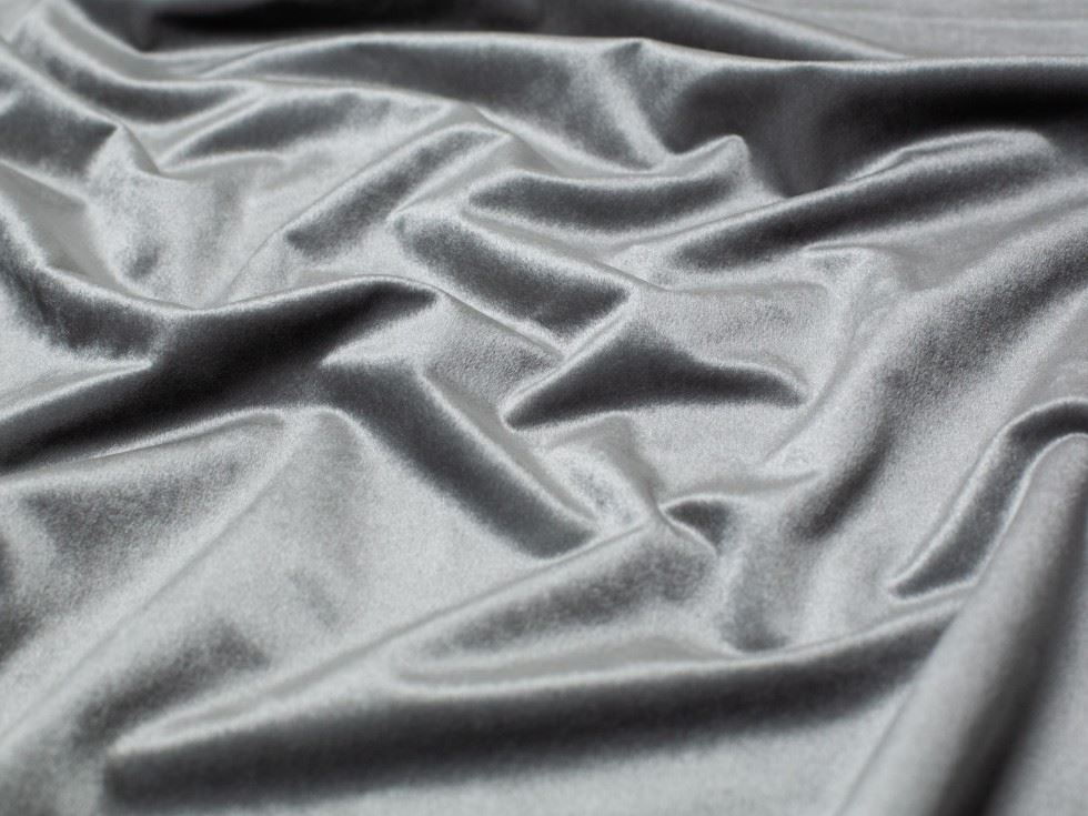 Belissimo Heavy Velvet Stretch Knit Fabric Light Grey