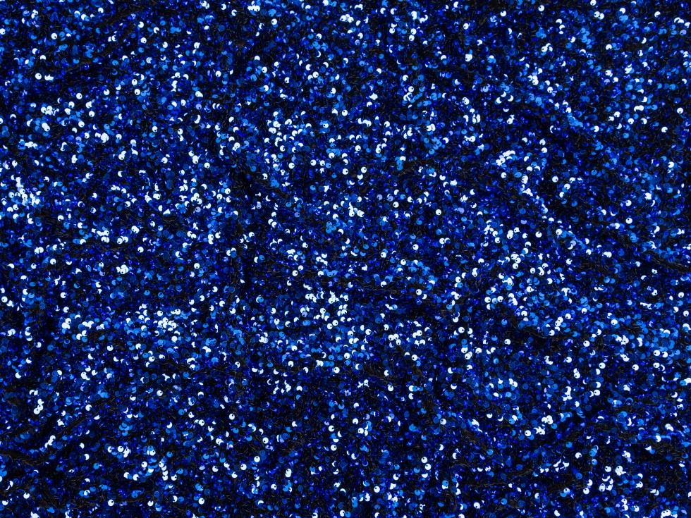 Minerva Core Range Sequin Soft Velvet Stretch Knit Fabric Cobalt Blue