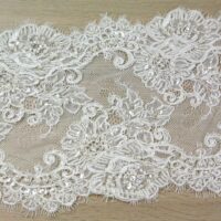 Beaded Guipure Lace Trim Ivory