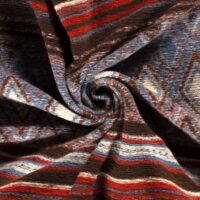 Wool Blend Knit Coating Fabric Rust Multi