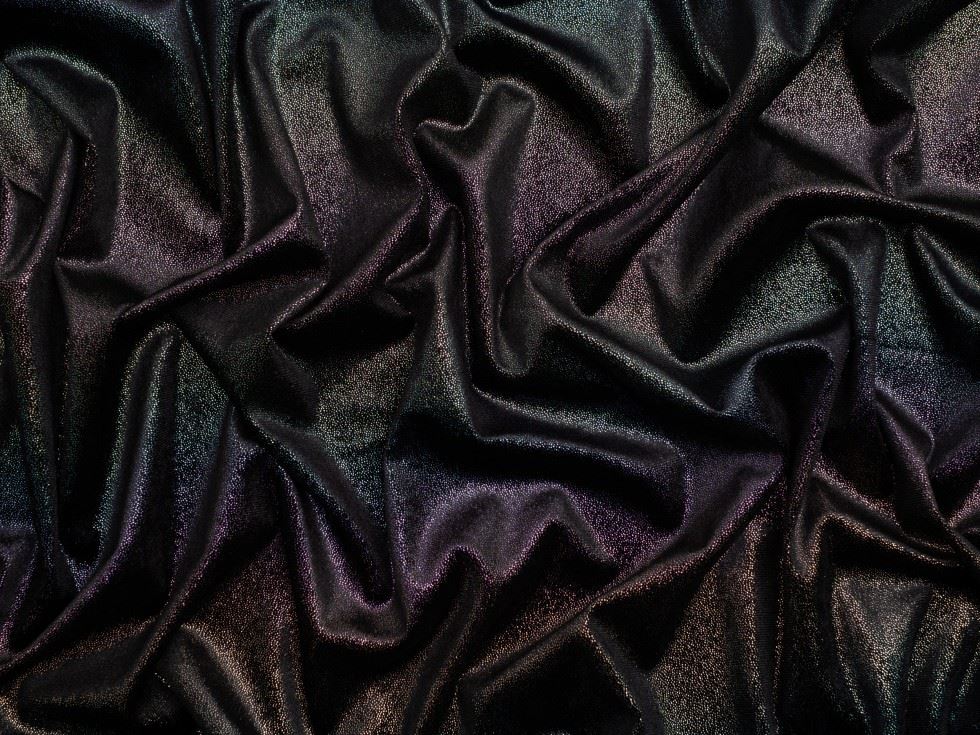 Minerva Core Range Metallic Foil Velvet Stretch Knit Fabric