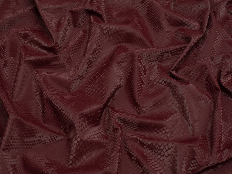 Minerva Core Range Snakeskin Activewear Lycra Four Way Stretch Knit Fabric Wine