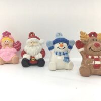 Christmas Snowman 3D Hanging Ornament – Bisque Blanks x12